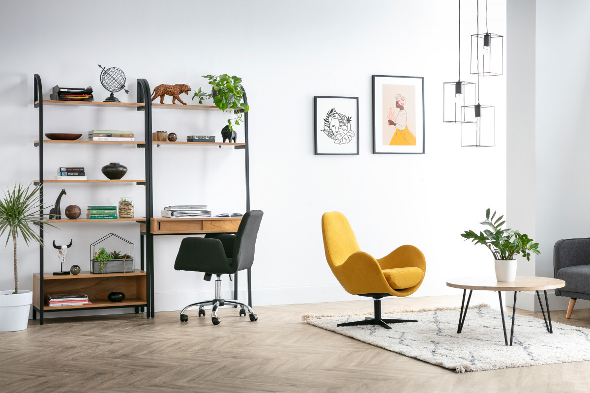 Design-B�rosessel Stoff Grau ARIEL