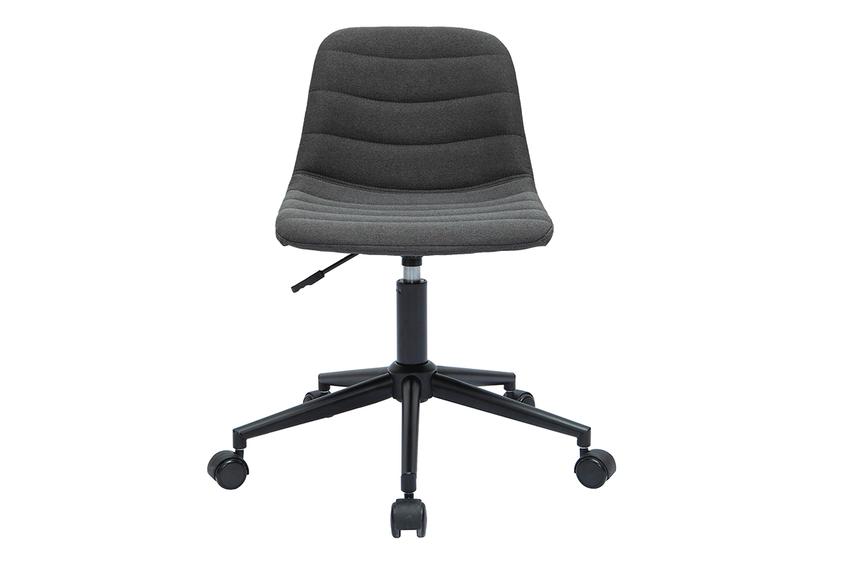 Design-Brostuhl anthrazitgrauer Stoff und schwarz lackiertes Metall SAURY