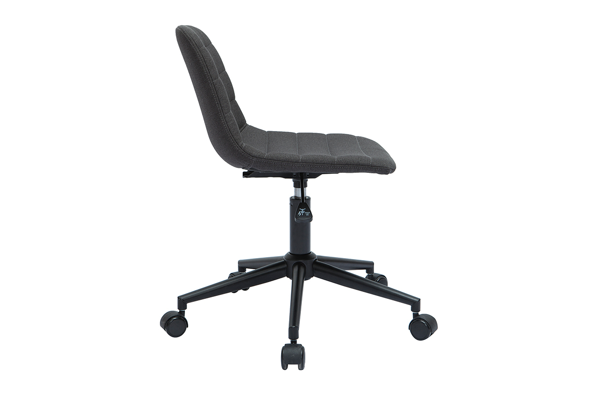 Design-Brostuhl anthrazitgrauer Stoff und schwarz lackiertes Metall SAURY