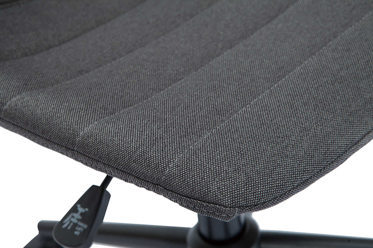 Design-Brostuhl anthrazitgrauer Stoff und schwarz lackiertes Metall SAURY