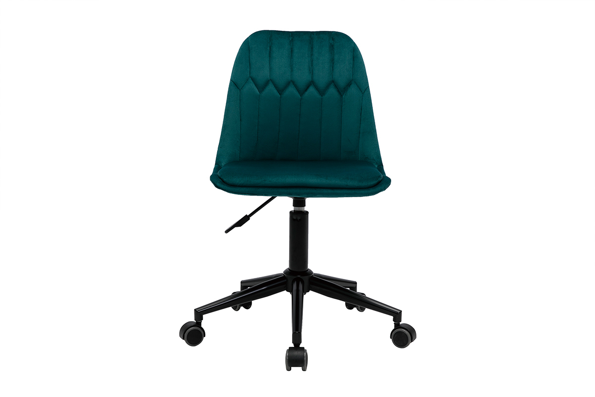 Design-Brostuhl aus petrolblauem Samtstoff FUSE