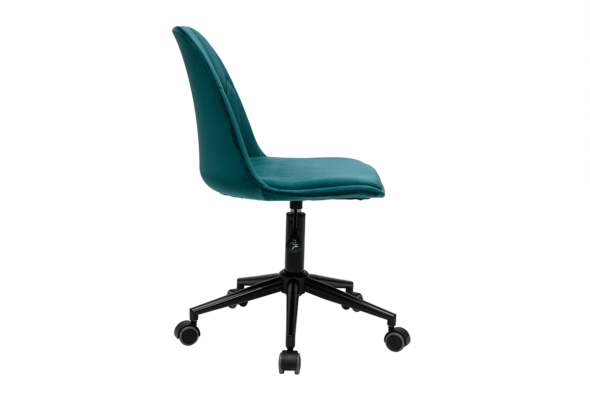Design-Brostuhl aus petrolblauem Samtstoff FUSE