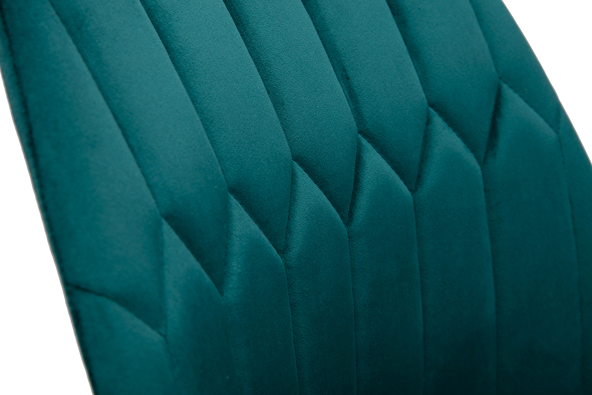 Design-Brostuhl aus petrolblauem Samtstoff FUSE