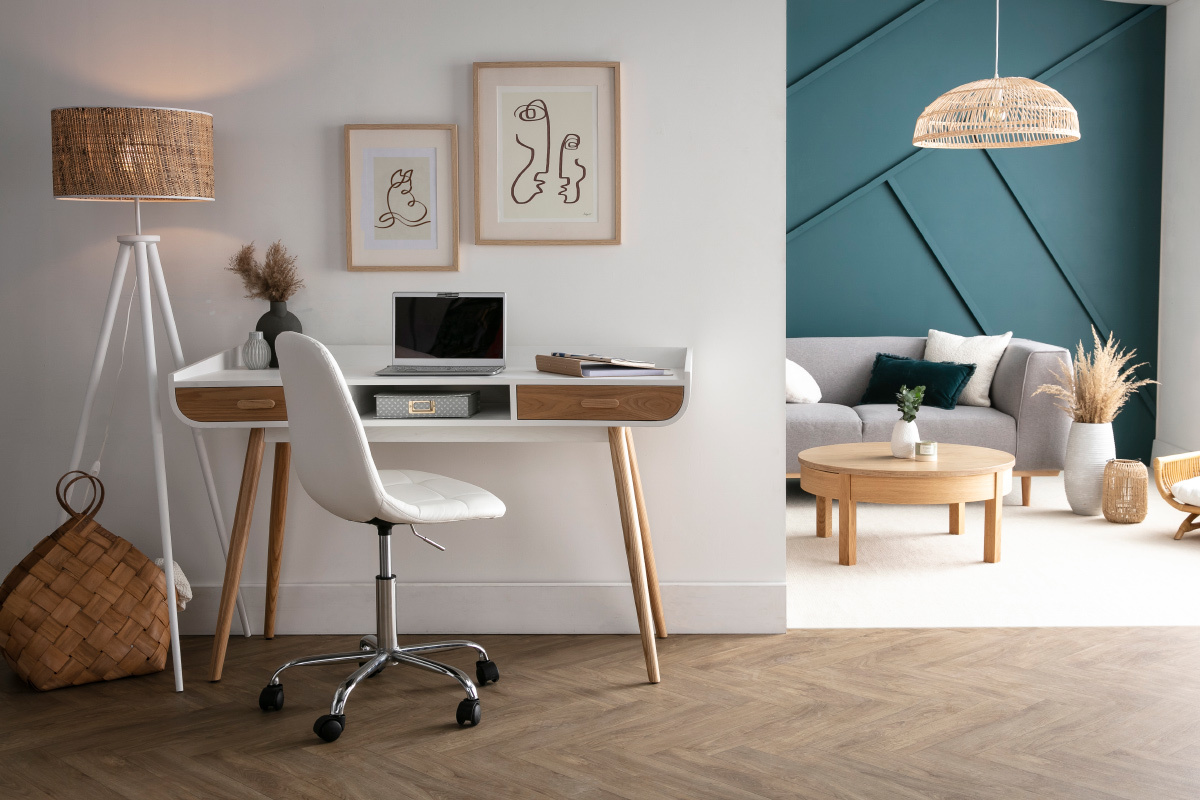 Design-Brostuhl COX mit petrolblauem Stoff