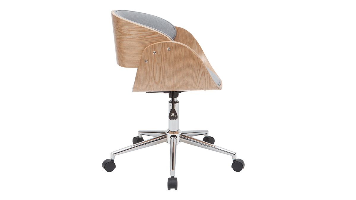 Design-Brostuhl Hellgrau / Helles Holz BENT