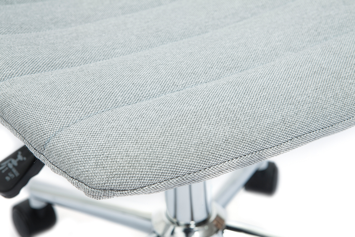 Design-Brostuhl hellgrauer Stoff und verchromter Stahl SAURY