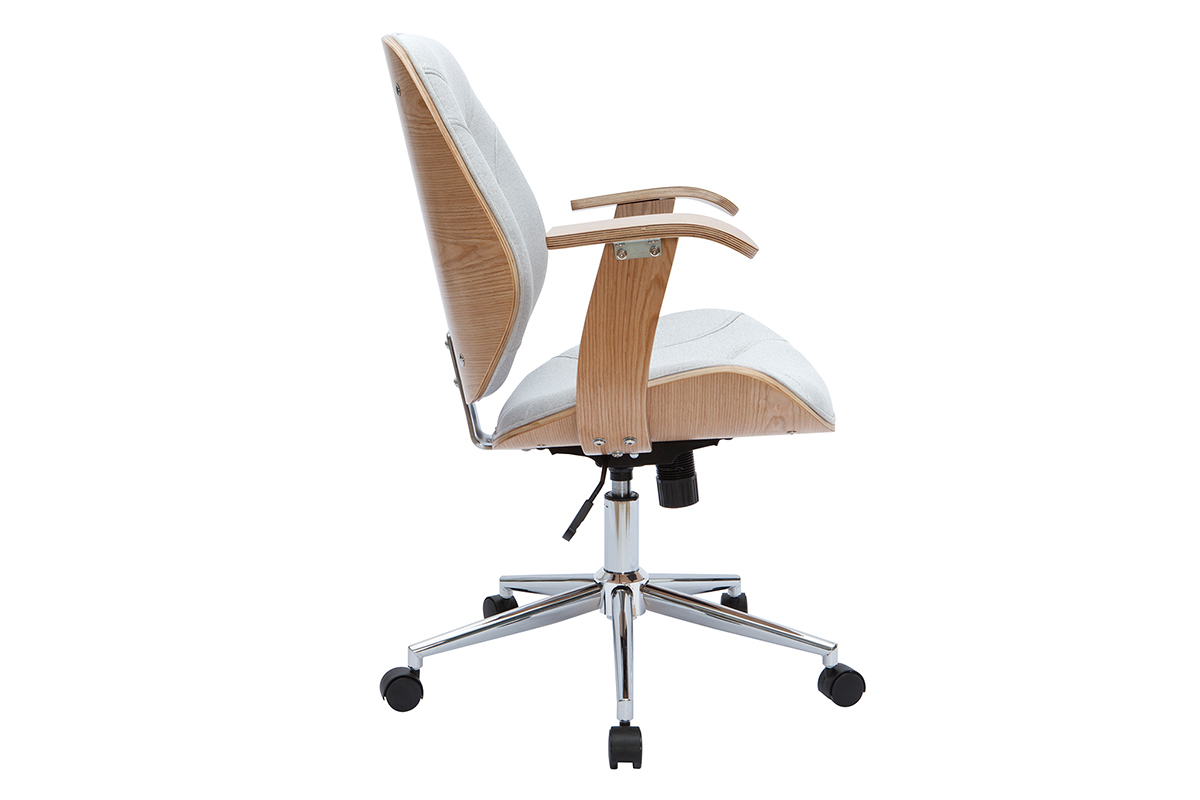 Design-Brostuhl hellgrauer Stoff YORKE