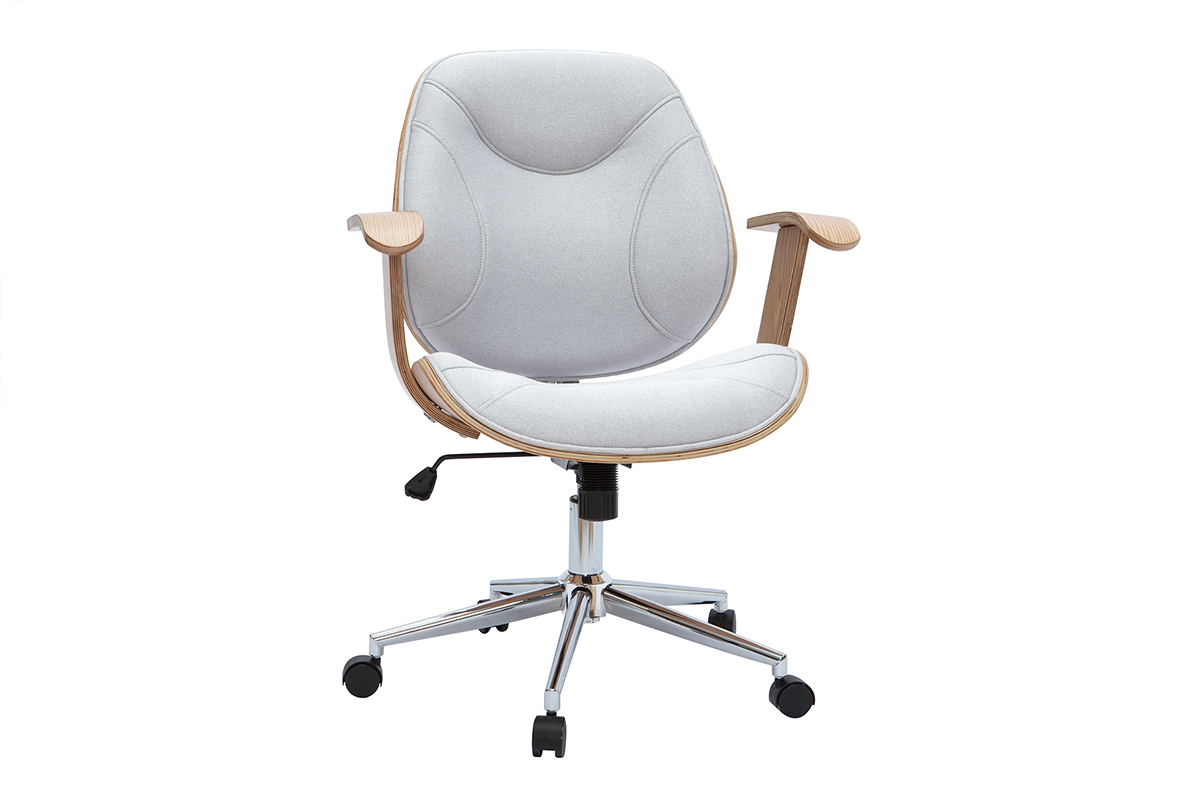 Design-Brostuhl hellgrauer Stoff YORKE