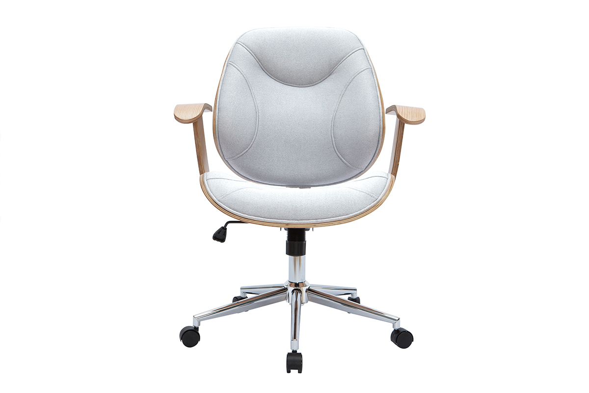 Design-Brostuhl hellgrauer Stoff YORKE