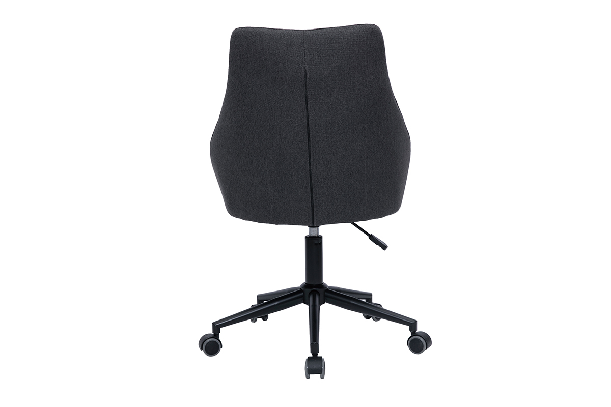 Design-Brostuhl mit dunkelgrauem Stoff und schwarzem Fukreuz BOOMER