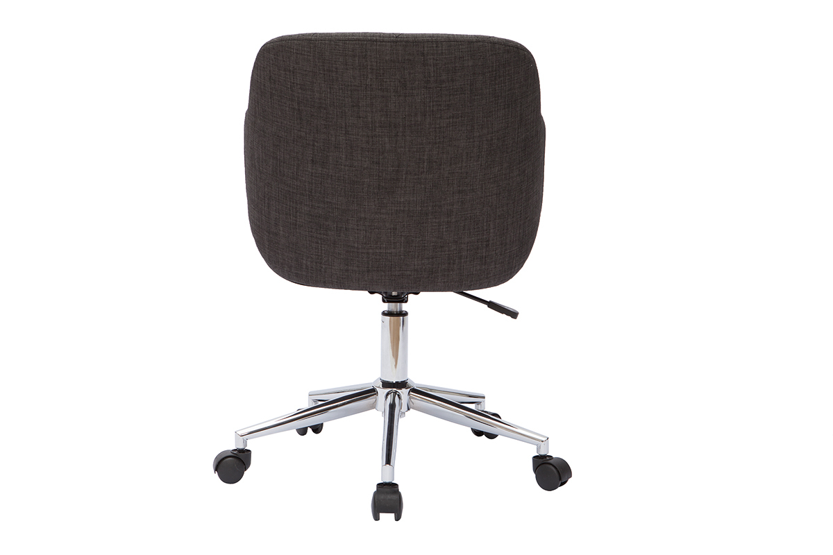 Design-Brostuhl mit dunkelgrauem Stoff und schwarzem Holz SANDRO