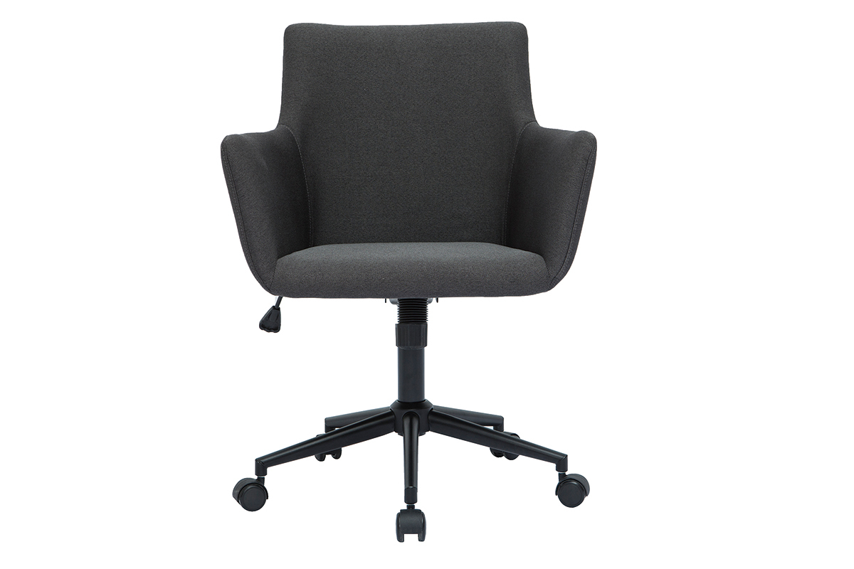 Design-Brostuhl mit Rollen aus anthrazitgrauem Stoff CARLIE