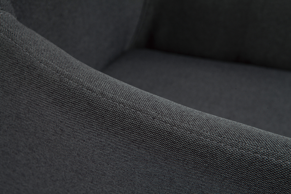 Design-Brostuhl mit Rollen aus anthrazitgrauem Stoff CARLIE