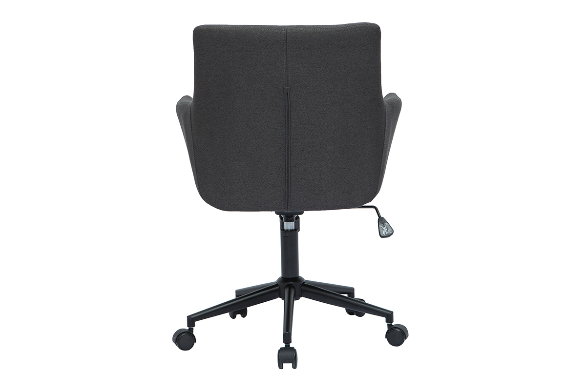 Design-Brostuhl mit Rollen aus anthrazitgrauem Stoff CARLIE