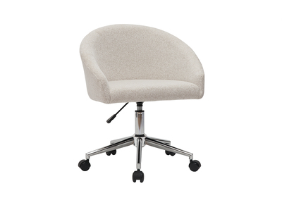 Design-Bürostuhl mit Rollen aus Chenille-Veloursstoff in Beige RAVEN