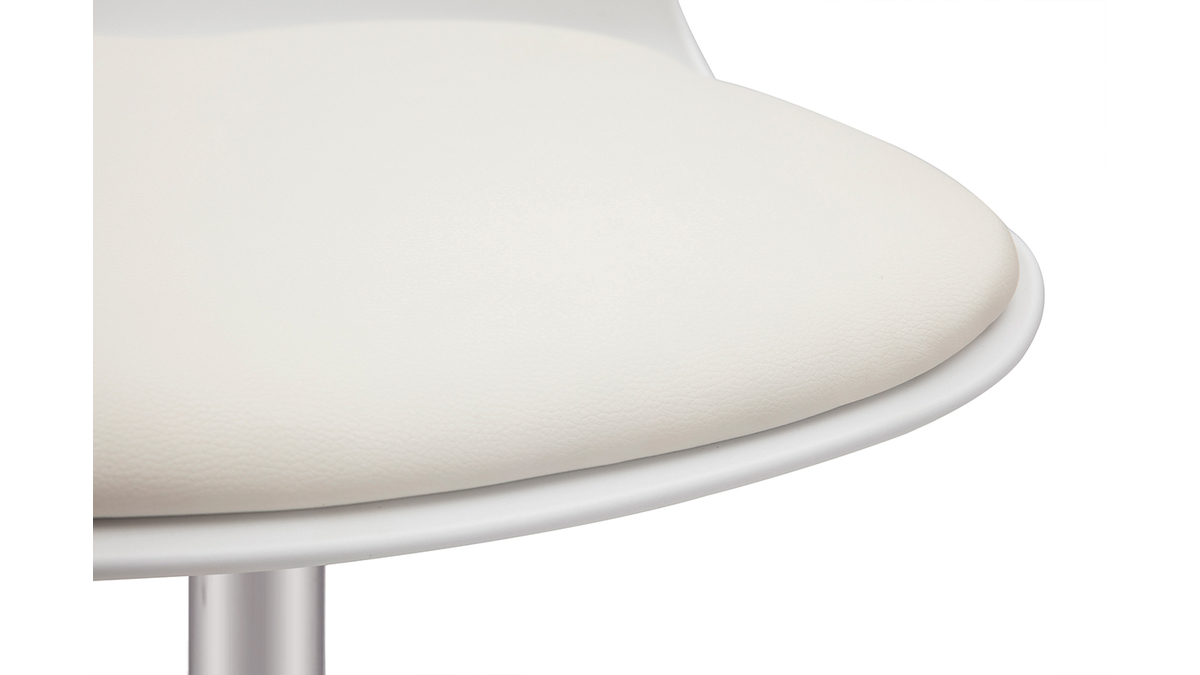 Design-Bürostuhl mit Rollen aus weißem Polypropylen und verchromtem Metall ARISTA