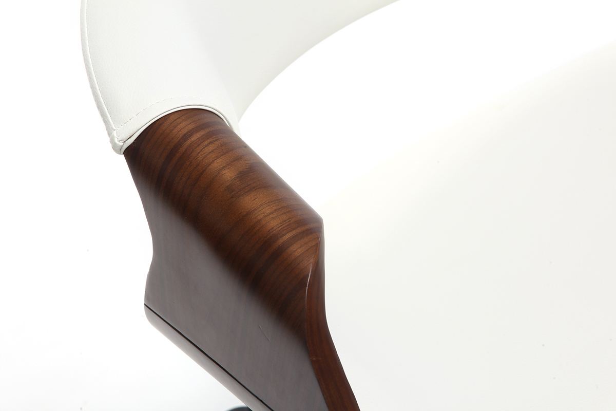 Design-B�rostuhl PU Schwarz und Nussbaum ARAMIS