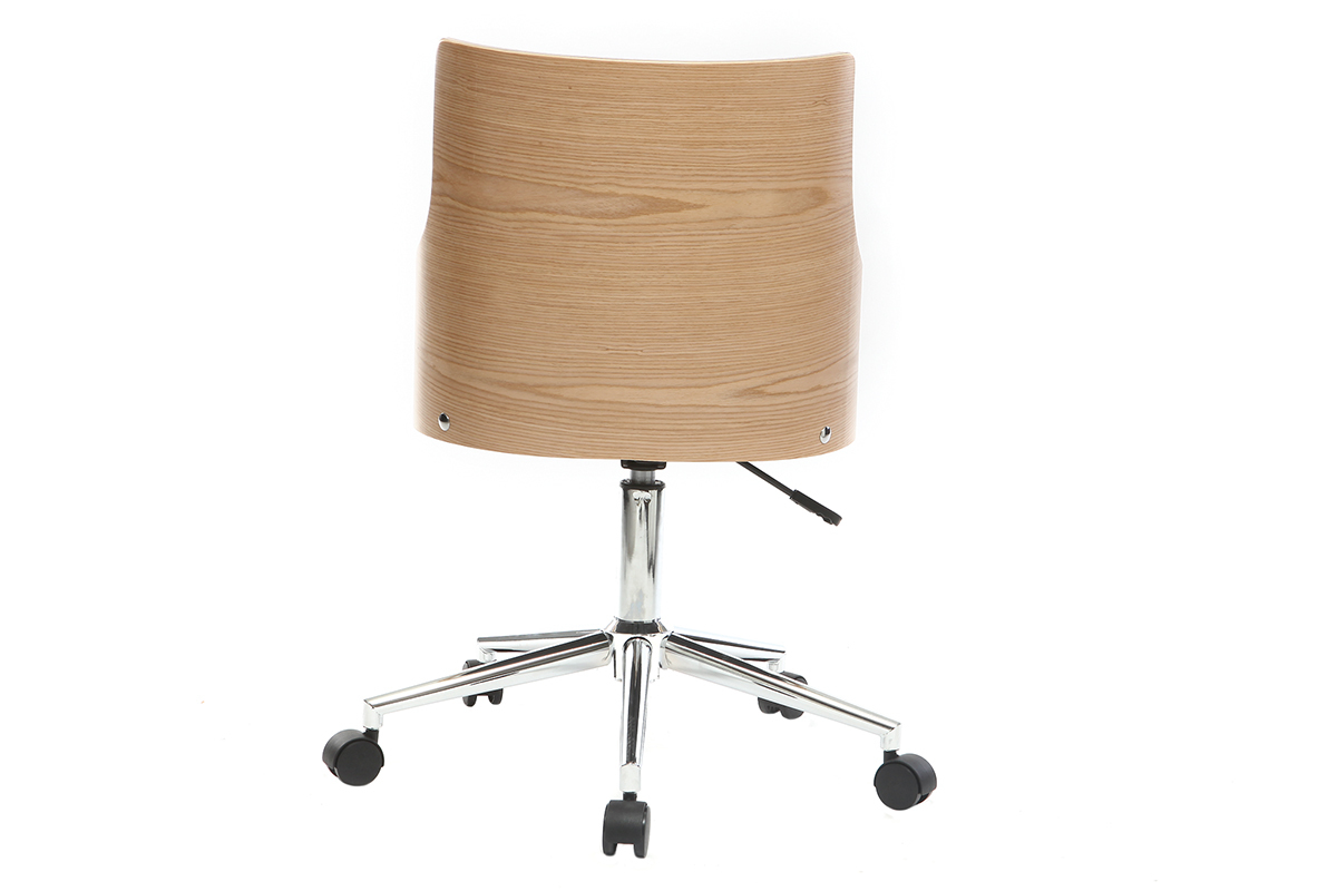 Design-Brostuhl PU Wei und helles Holz MAYOL