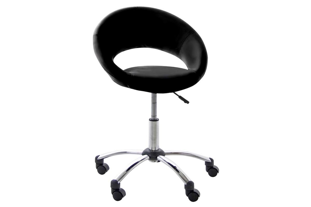 Design-Brostuhl Schwarz auf Rollen PINTO