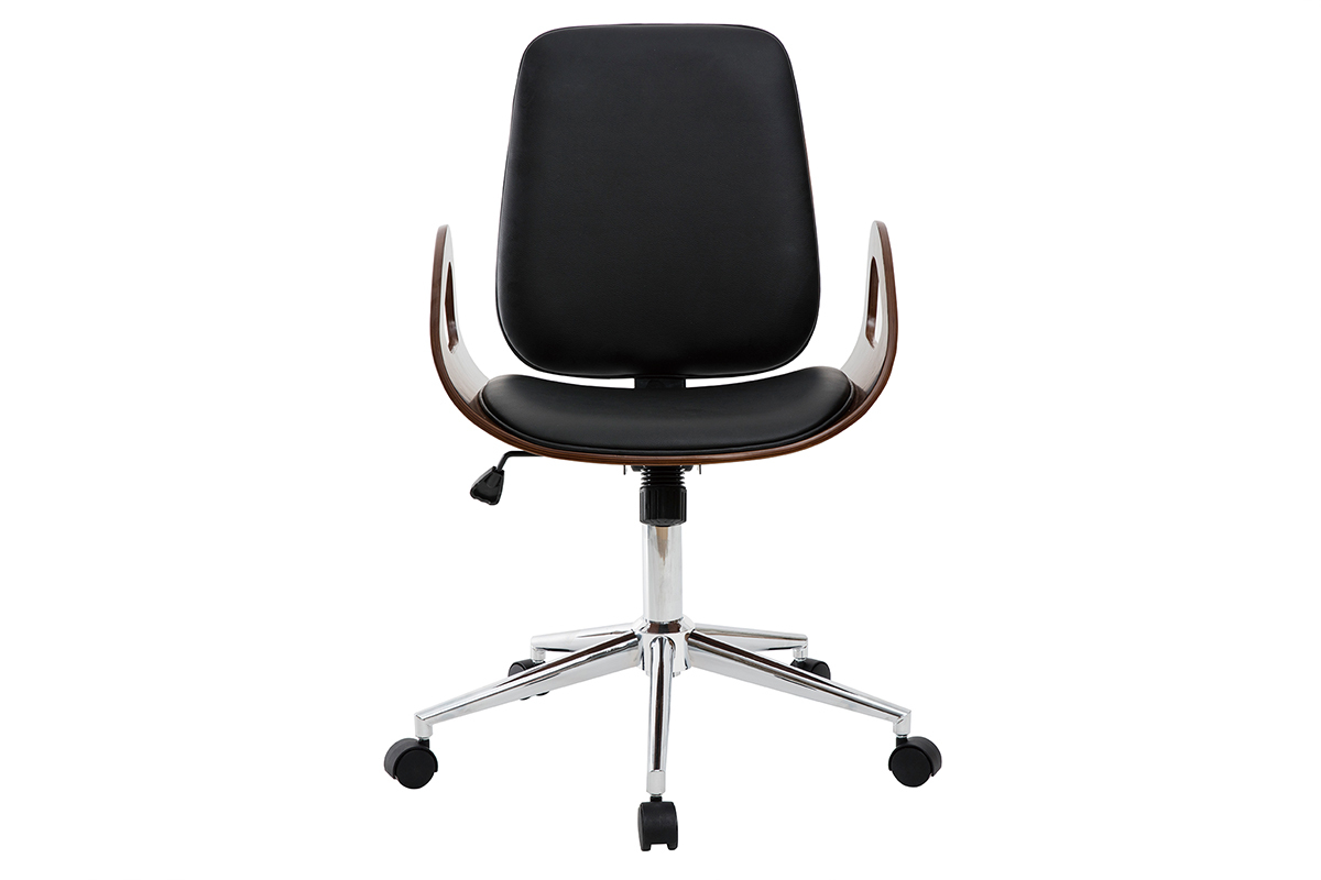 Design-Brostuhl schwarz und dunkles Holz GLORY