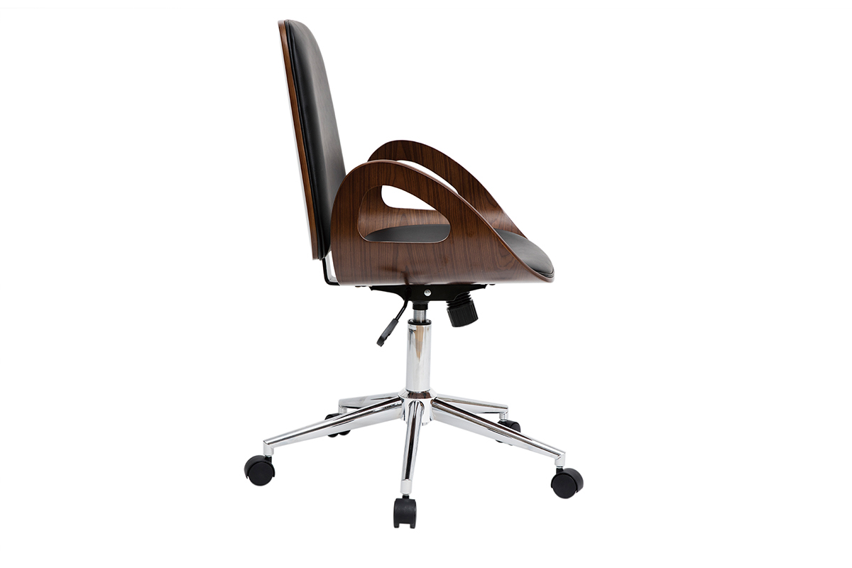 Design-Brostuhl schwarz und dunkles Holz GLORY