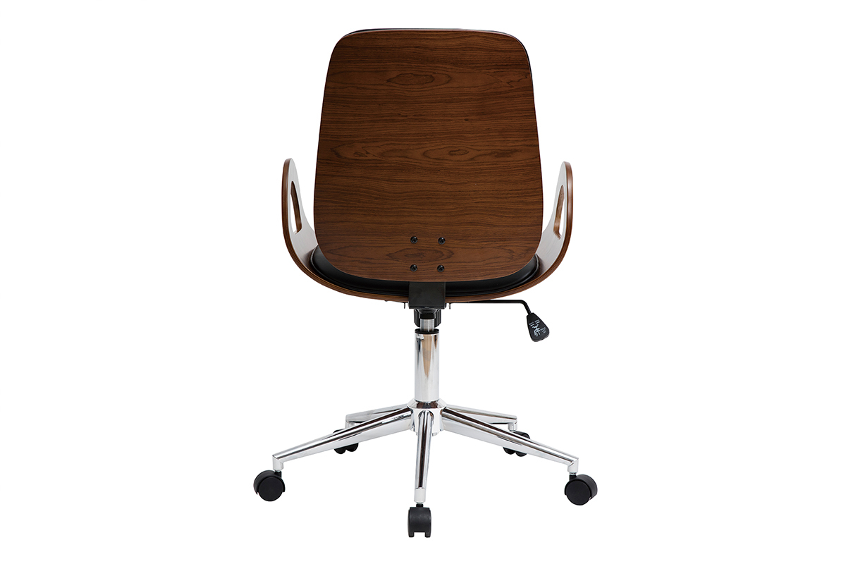 Design-Brostuhl schwarz und dunkles Holz GLORY
