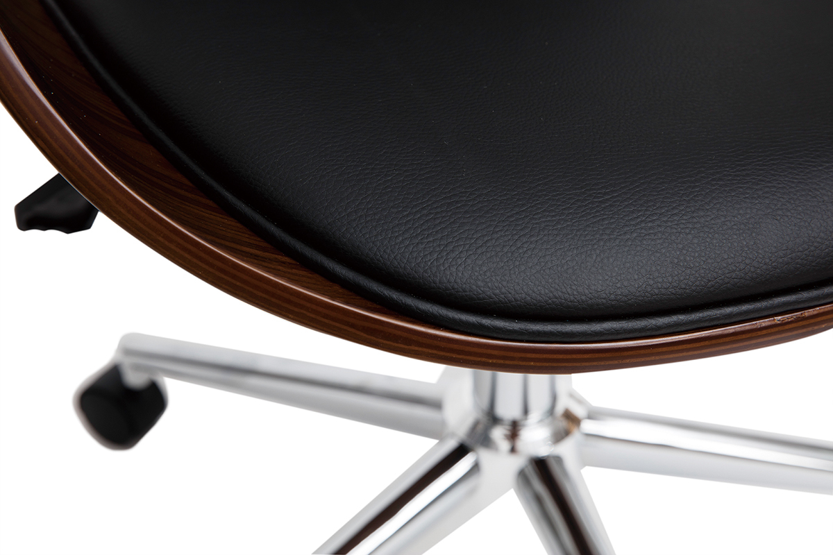 Design-Brostuhl schwarz und dunkles Holz GLORY