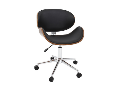 Design-Bürostuhl Schwarz und Holz WALNUT