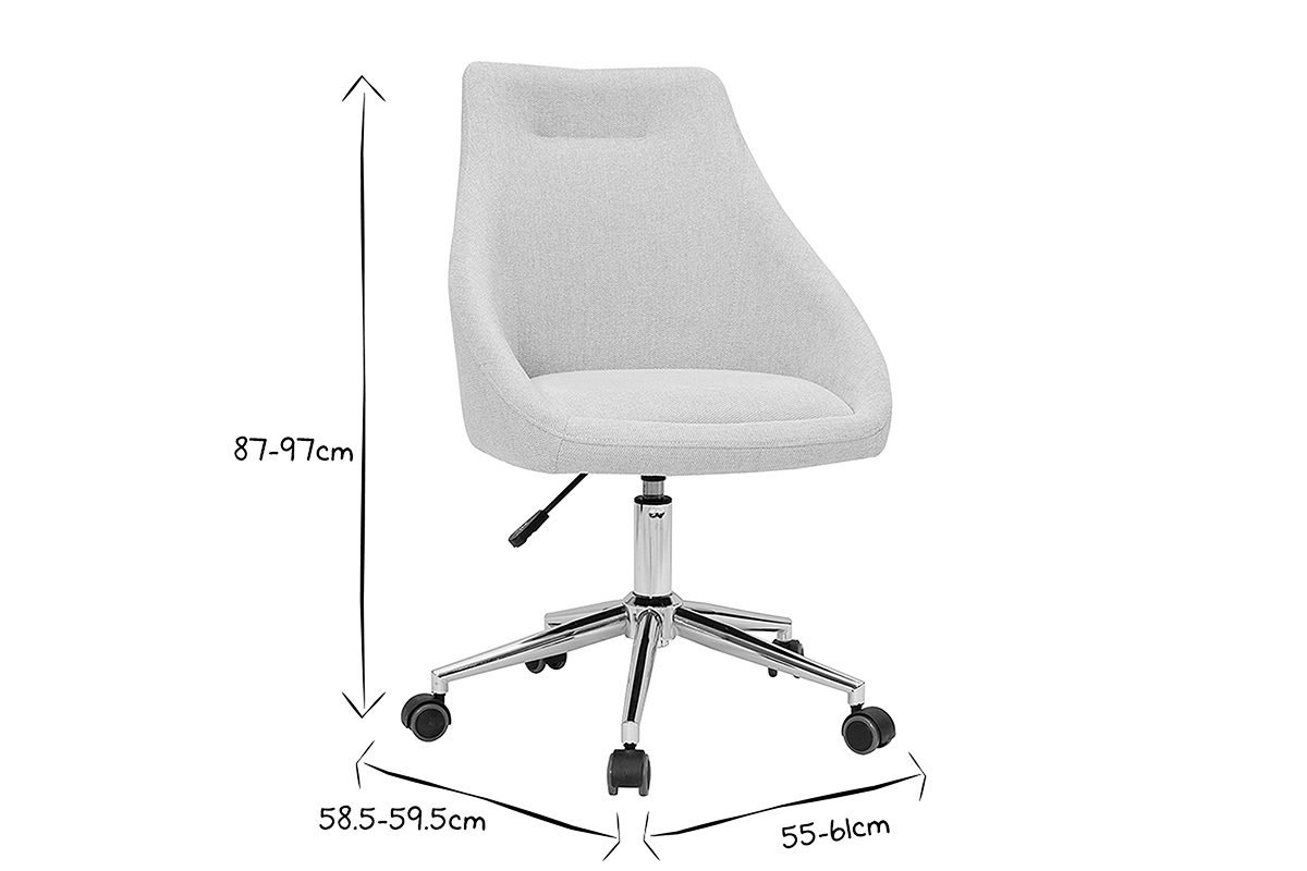 Design-Brostuhl Stoff mit texturiertem Samteffekt in Beige und verchromtes Fukreuz BOOMER