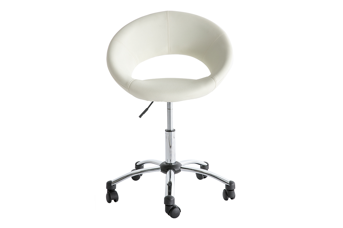 Design-Brostuhl Wei auf Rollen PINTO