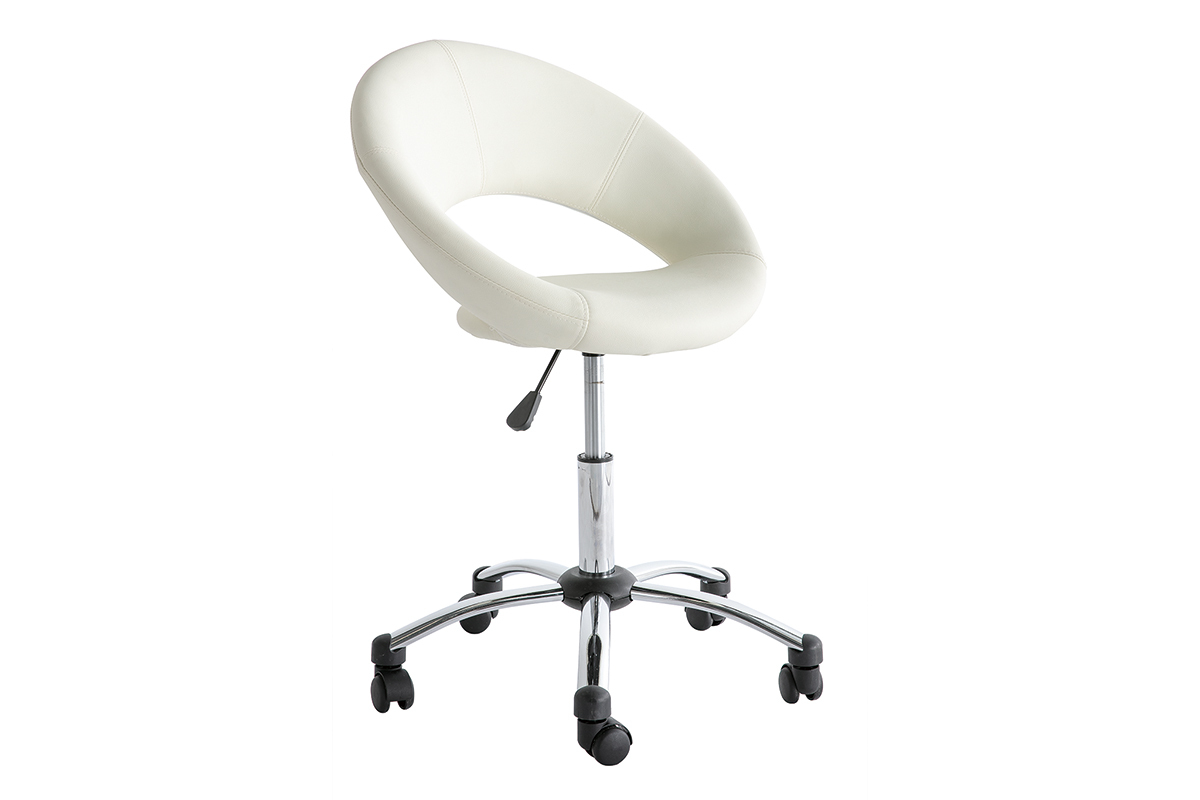 Design-Brostuhl Wei auf Rollen PINTO