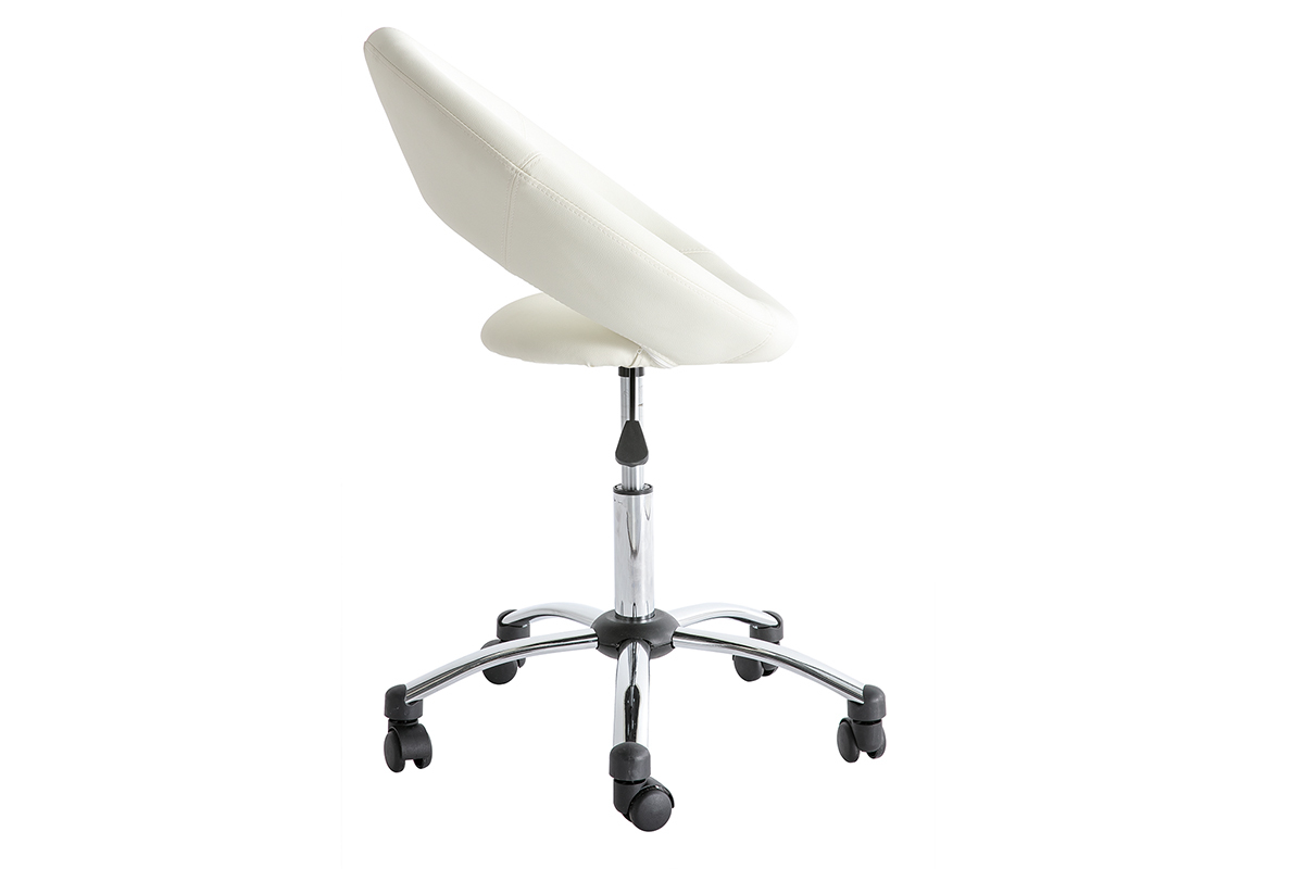 Design-Brostuhl Wei auf Rollen PINTO