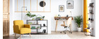 Design-Bürostuhl Weiß helles Holz YORKE