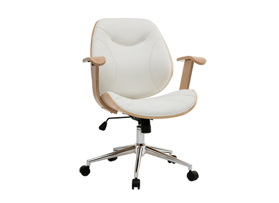 Design-Bürostuhl Weiß helles Holz YORKE