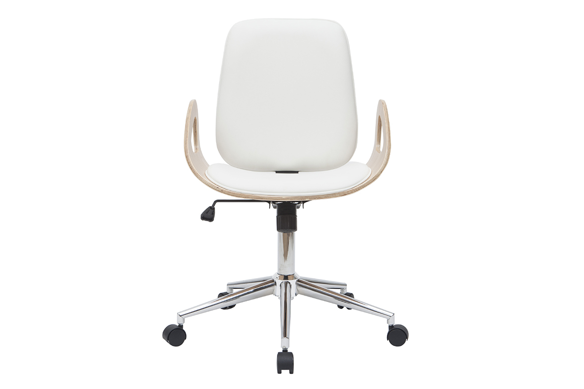 Design-Brostuhl wei und helles Holz GLORY