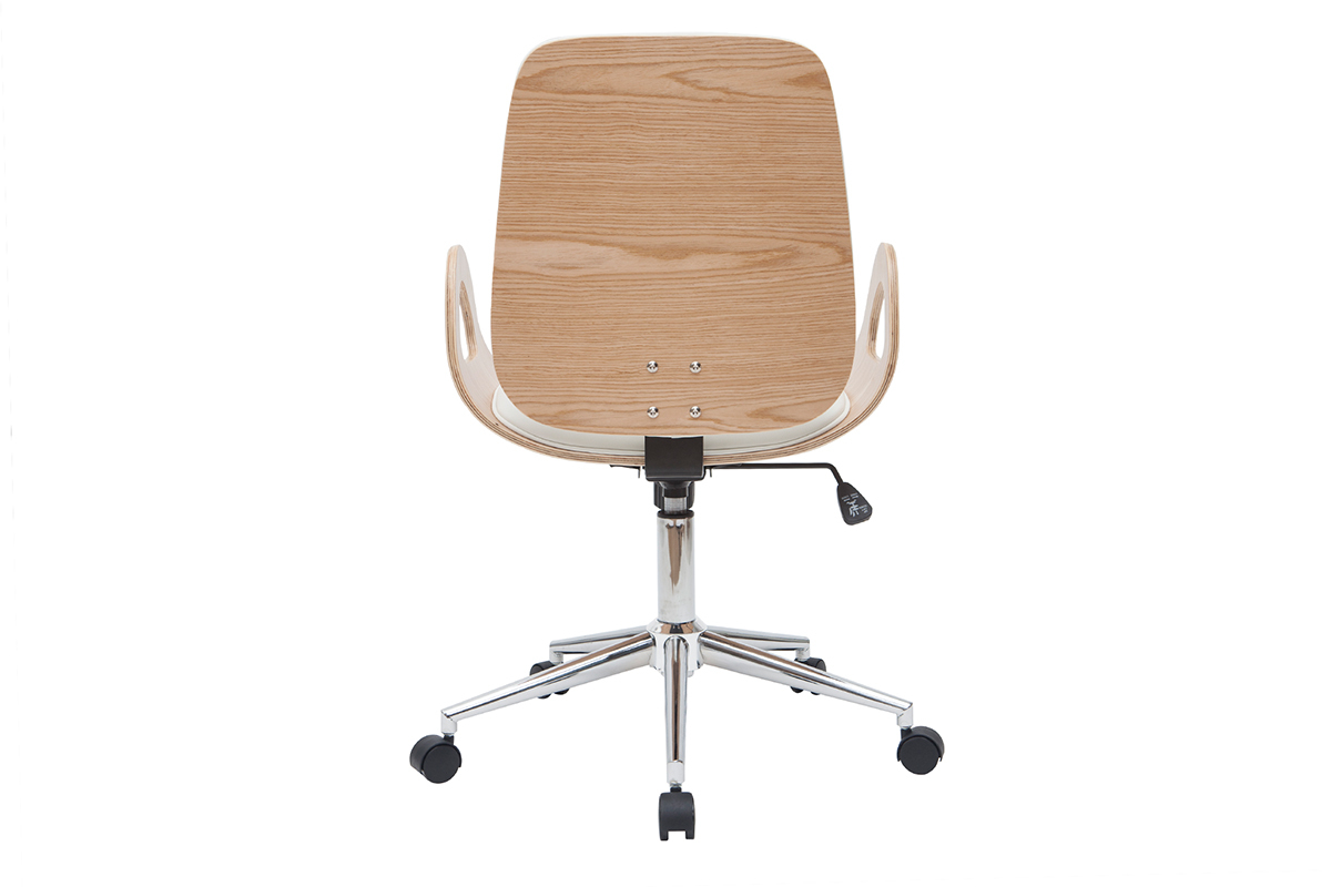 Design-Brostuhl wei und helles Holz GLORY