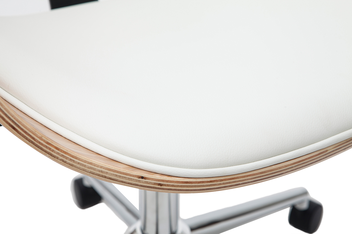 Design-Brostuhl wei und helles Holz GLORY