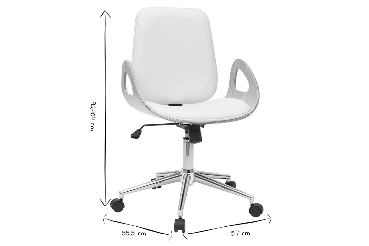 Design-Brostuhl wei und helles Holz GLORY