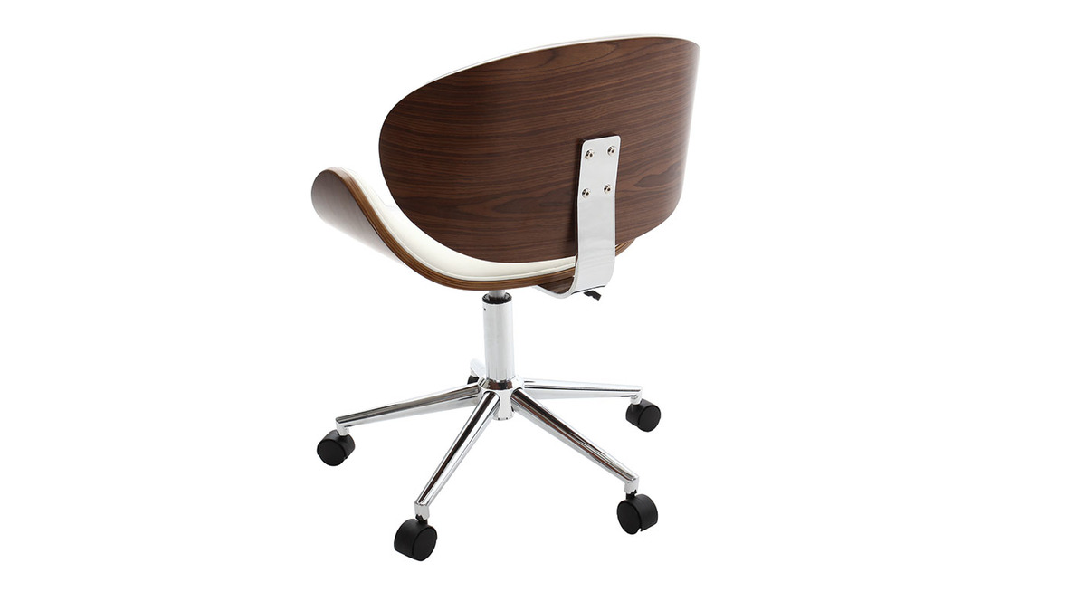 Design-Brostuhl Wei und Holz WALNUT