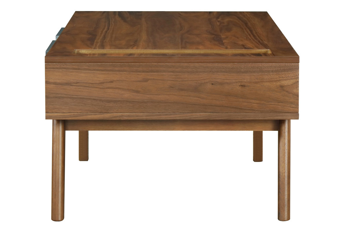 Design-Couchtisch Anthrazitgrau und Nussbaum NEELA