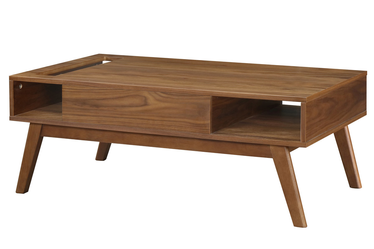 Design-Couchtisch Anthrazitgrau und Nussbaum NEELA