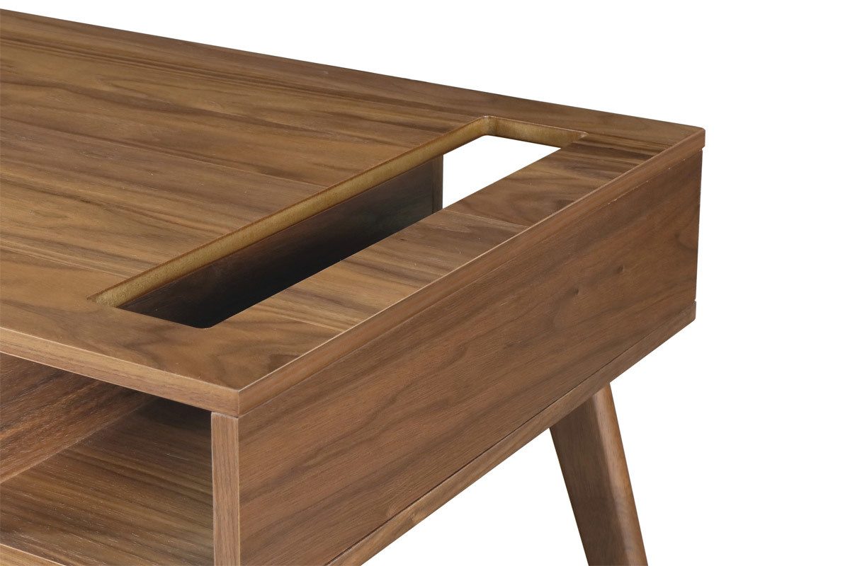 Design-Couchtisch Anthrazitgrau und Nussbaum NEELA