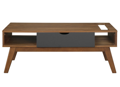 Design-Couchtisch Anthrazitgrau und Nussbaum NEELA - Design-Couchtisch Anthrazitgrau und Nussbaum NEELA
