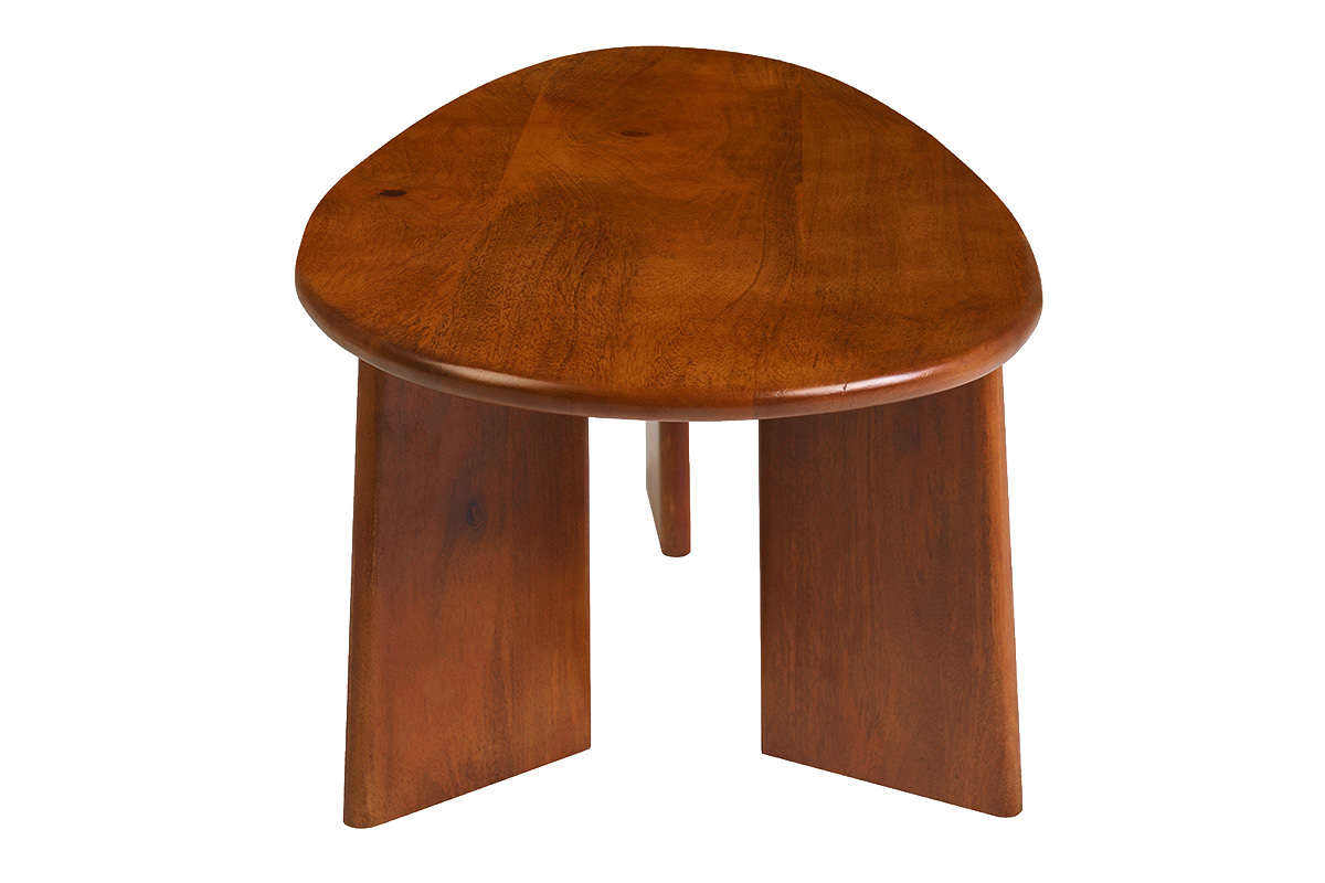 Design-Couchtisch aus massivem Mangoholz, gebeizt, L100 cm WONKA