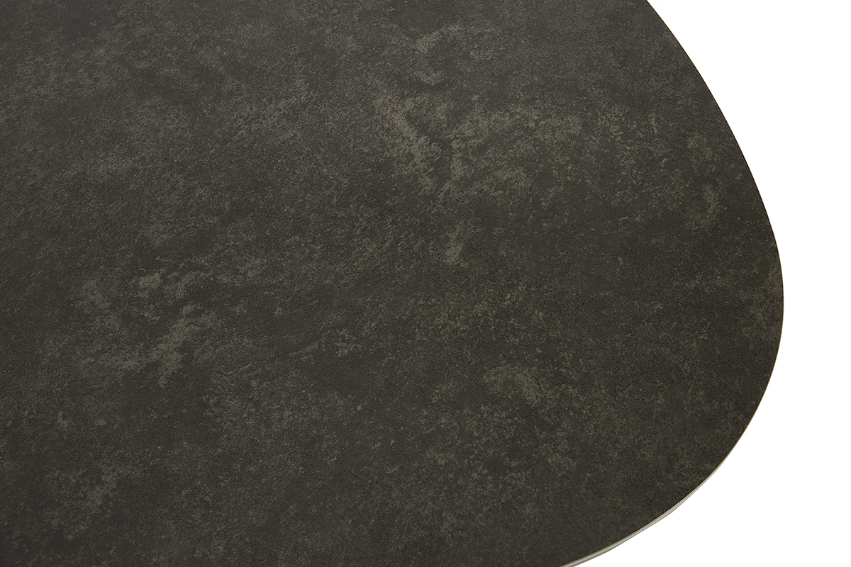 Nahaufnahme der schwarzen Keramikplatte des LEWA Couchtisches.