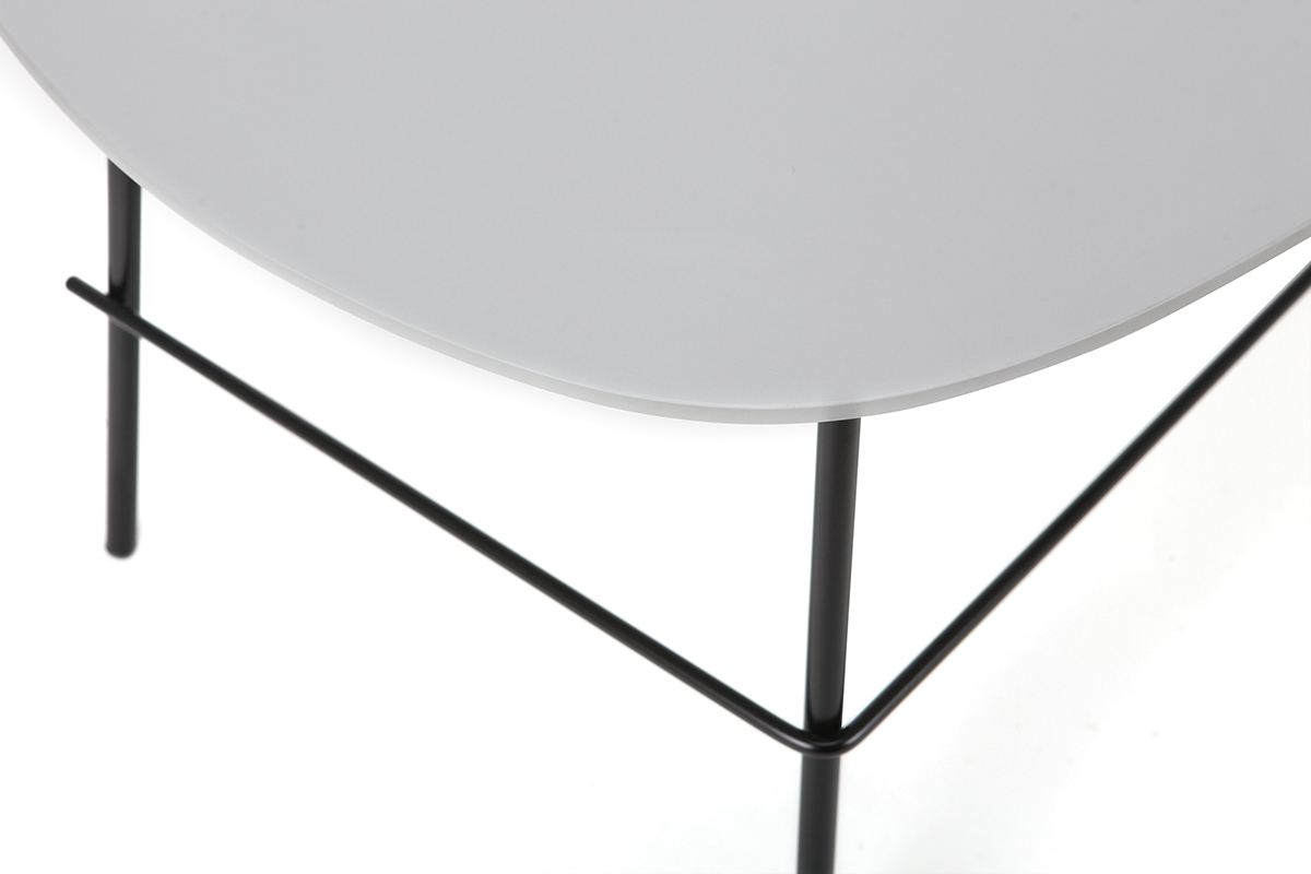 Design-Couchtisch BLOOM aus grauem Metall 93 cm