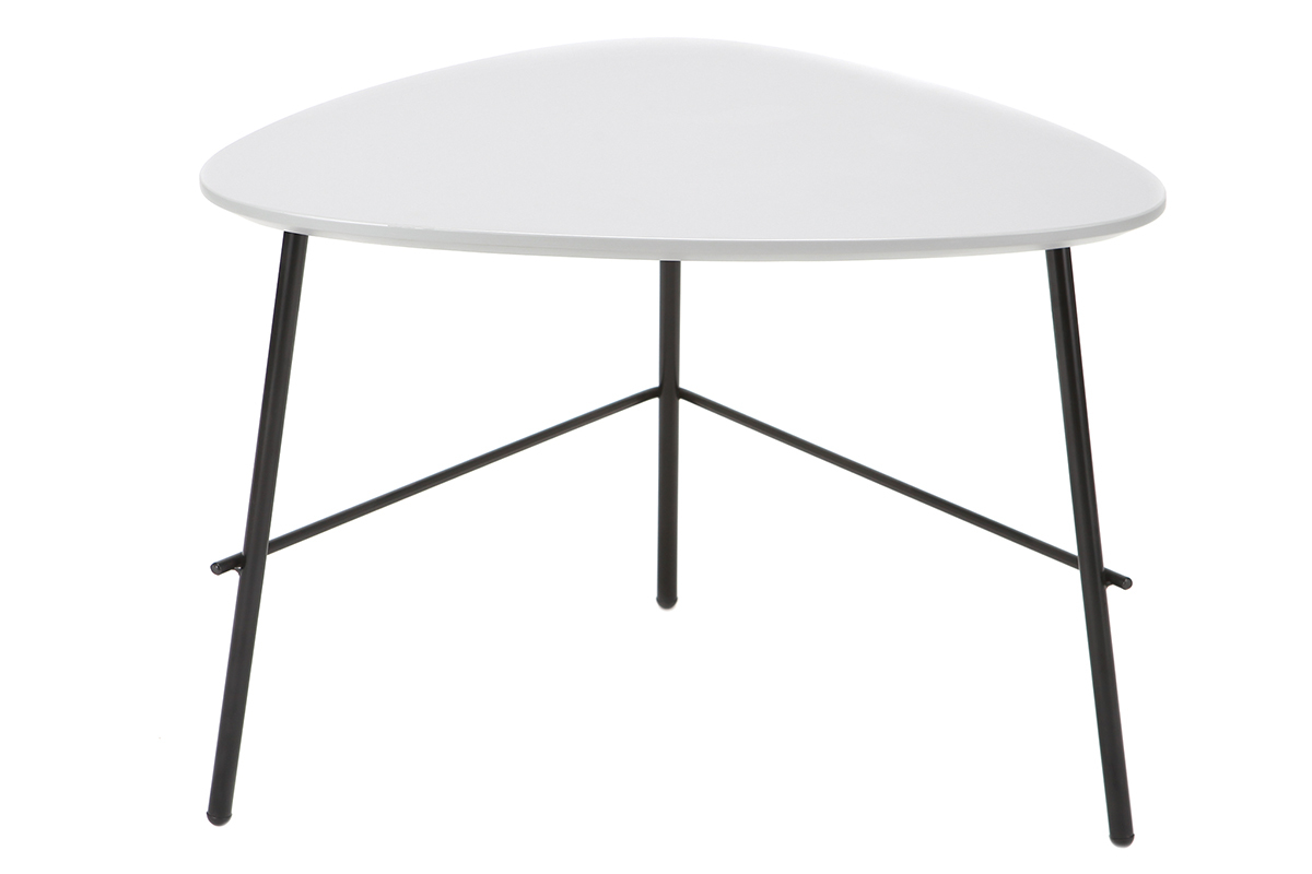 Design-Couchtisch BLOOM aus grauem Metall L60 cm