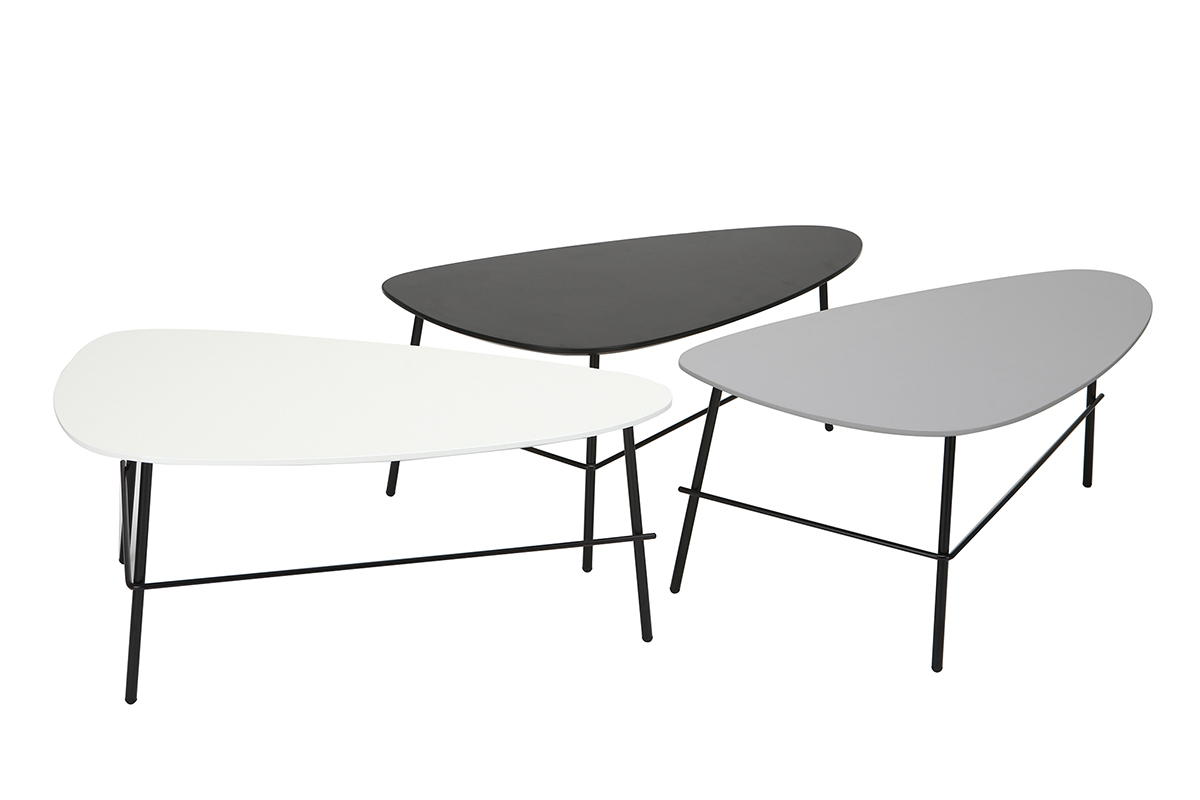 Design-Couchtisch BLOOM aus schwarzem Metall 93 cm