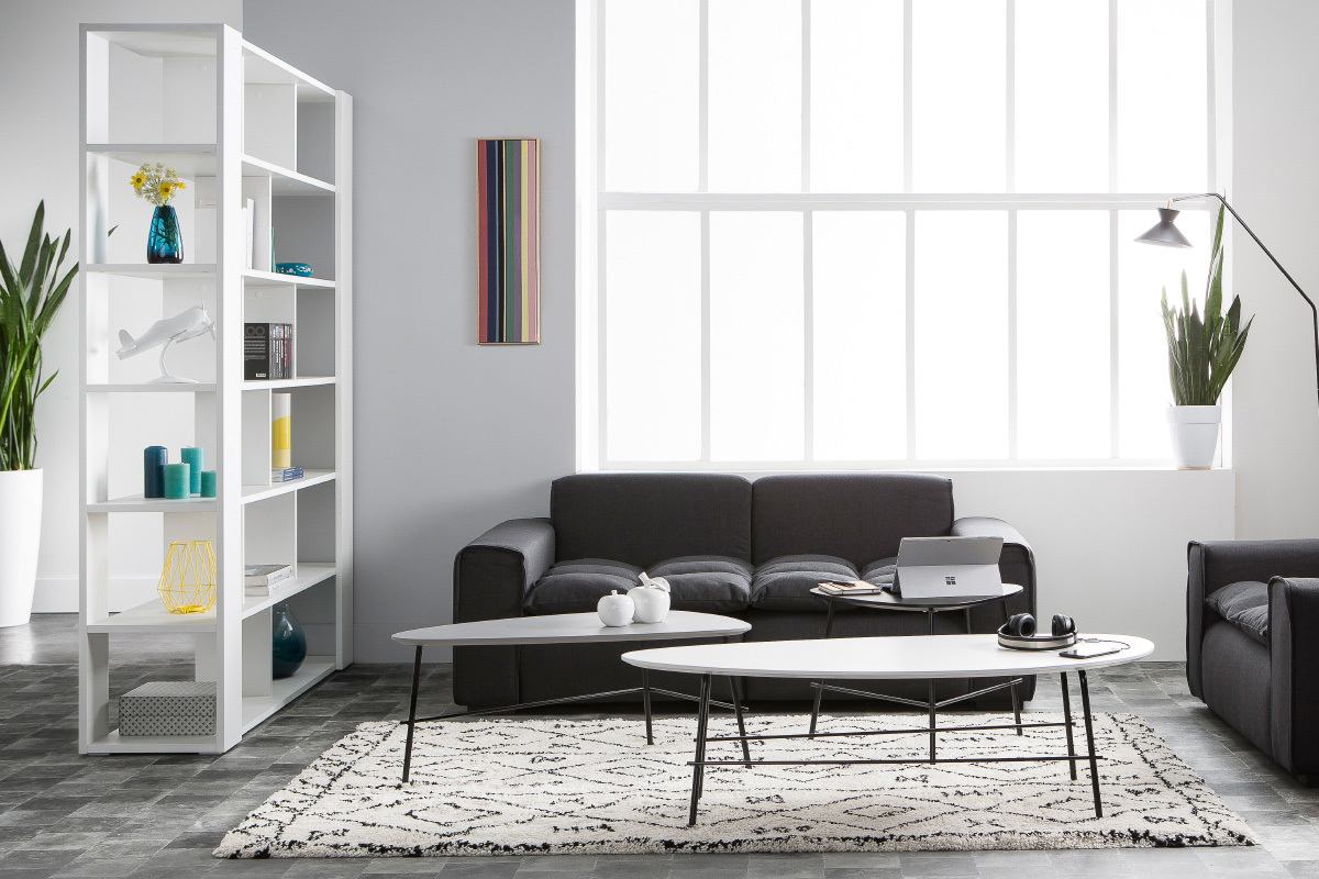 Design-Couchtisch BLOOM aus schwarzem Metall L60 cm