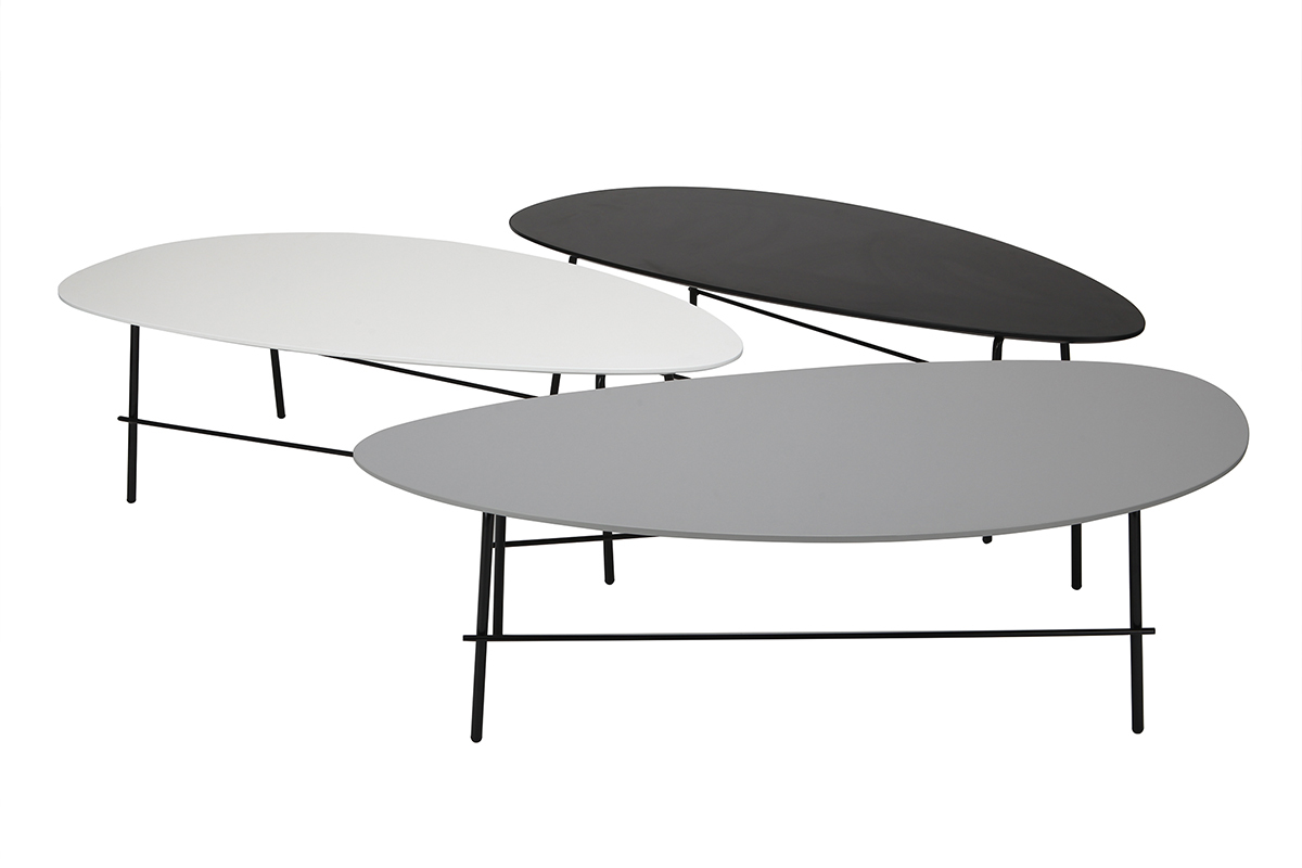 Design-Couchtisch BLOOM aus wei�em Metall 131 cm